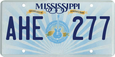 MS license plate AHE277
