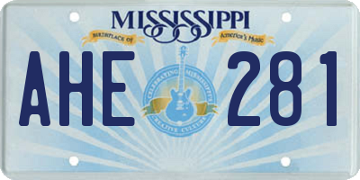 MS license plate AHE281
