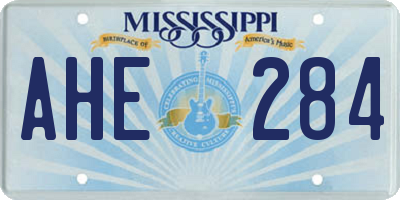 MS license plate AHE284