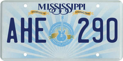 MS license plate AHE290