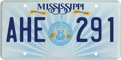 MS license plate AHE291