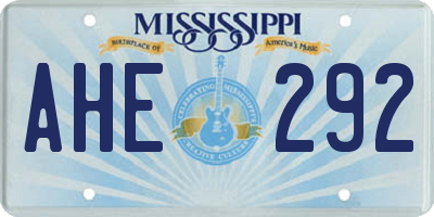 MS license plate AHE292