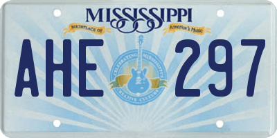 MS license plate AHE297