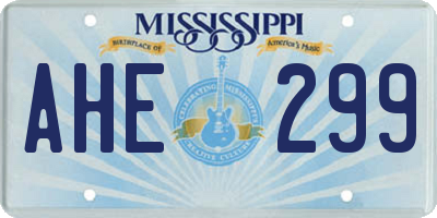MS license plate AHE299
