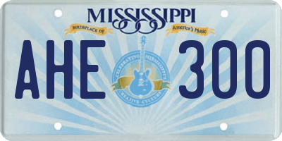 MS license plate AHE300