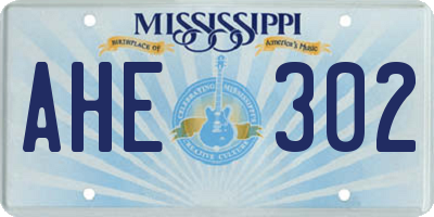 MS license plate AHE302
