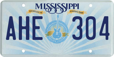 MS license plate AHE304