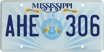 MS license plate AHE306
