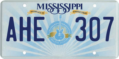 MS license plate AHE307