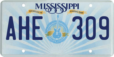 MS license plate AHE309