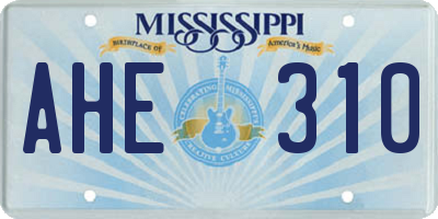 MS license plate AHE310