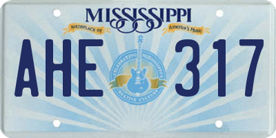 MS license plate AHE317