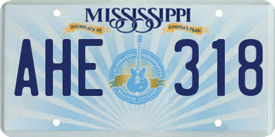 MS license plate AHE318