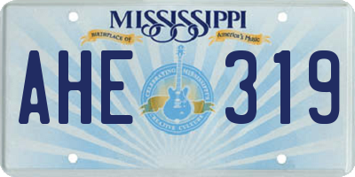 MS license plate AHE319