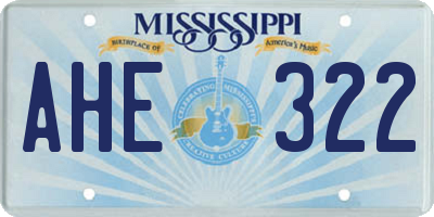 MS license plate AHE322
