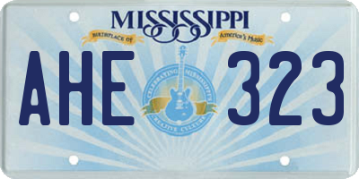 MS license plate AHE323