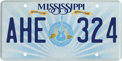 MS license plate AHE324