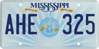 MS license plate AHE325