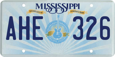 MS license plate AHE326
