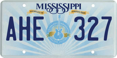MS license plate AHE327
