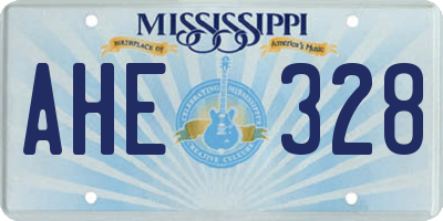 MS license plate AHE328