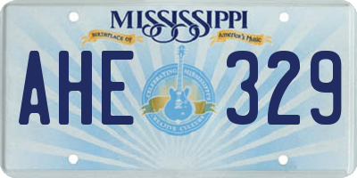 MS license plate AHE329