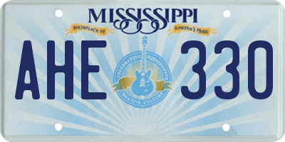 MS license plate AHE330