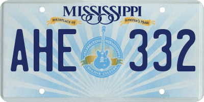MS license plate AHE332