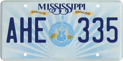 MS license plate AHE335
