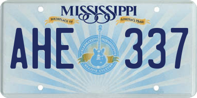 MS license plate AHE337