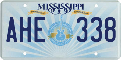 MS license plate AHE338