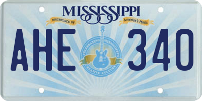 MS license plate AHE340