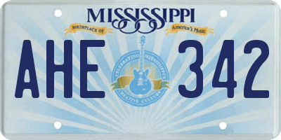 MS license plate AHE342