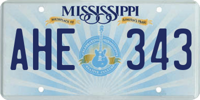 MS license plate AHE343