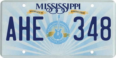 MS license plate AHE348