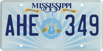 MS license plate AHE349