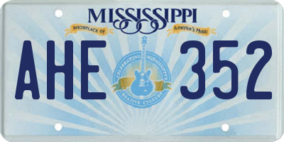 MS license plate AHE352