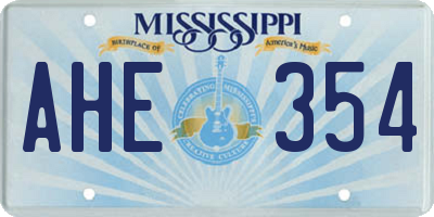 MS license plate AHE354