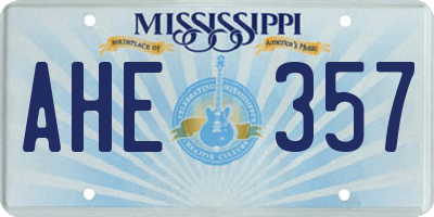 MS license plate AHE357