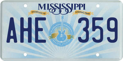 MS license plate AHE359