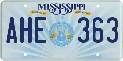 MS license plate AHE363