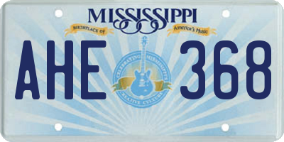 MS license plate AHE368