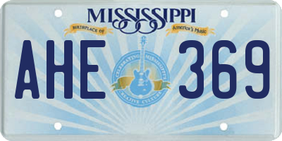 MS license plate AHE369