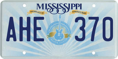 MS license plate AHE370