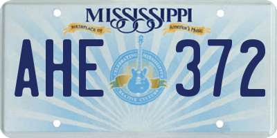 MS license plate AHE372