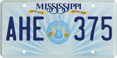 MS license plate AHE375