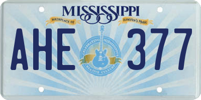 MS license plate AHE377