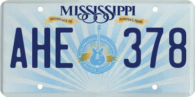 MS license plate AHE378