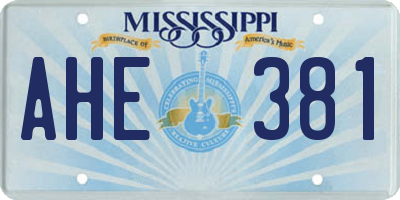 MS license plate AHE381