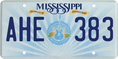 MS license plate AHE383